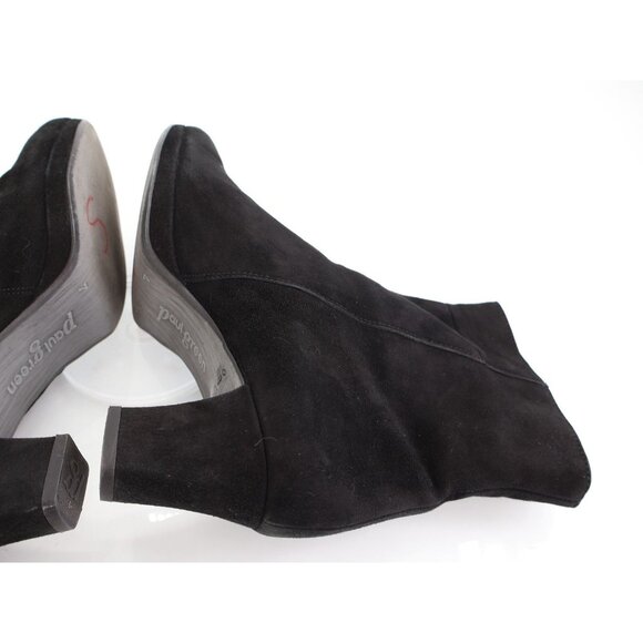 Paul Green Dottie Women's Boot Size 9.5 Mid Block Heel Black Suede Zip Up Bootie - Picture 8 of 11